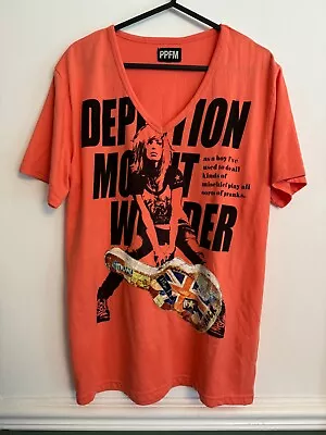 Buy PPFM Japanese Brand Vintage Style Orange T-Shirt Rock Chick Graphic Size S/M • 34.99£