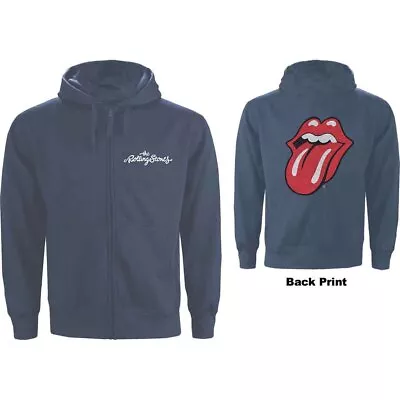 Buy The Rolling Stones Unisex Zipped Hoodie Classic Tongue (Back Print) • 34.11£