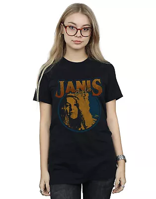Buy Janis Joplin Women's Distressed Circle Boyfriend Fit T-Shirt • 15.99£