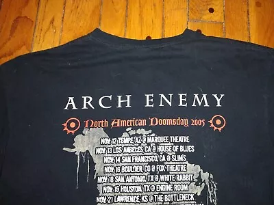 Buy GENUINE ARCH ENEMY 2005 “North American Doomsday” Tour Shirt Size XL Metal • 20.49£