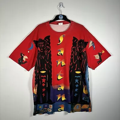 Buy Vintage Carlos Santana Sacred Fire All Over Print T-Shirt Size Large 90s Tee • 124.99£
