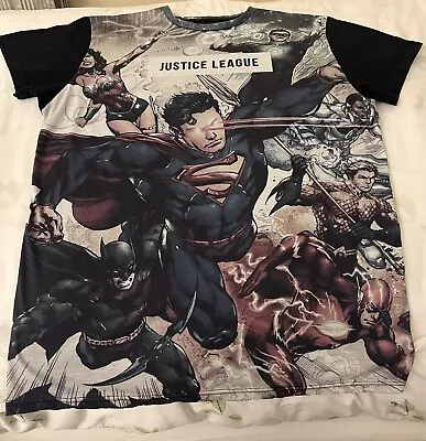 Buy Justice League Mens Boys T Shirt Size L DC Comics Superman Batman • 9.99£