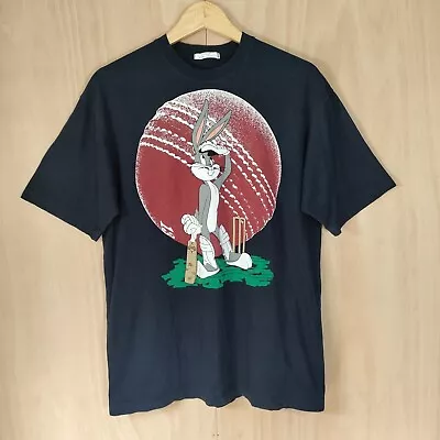 Buy Vintage 1996 St Michaels Looney Tunes TShirt Bugs Bunny Cricket Size Medium Navy • 19.99£