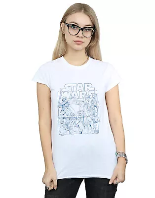 Buy Star Wars Women's Outlined Sketch T-Shirt • 13.99£