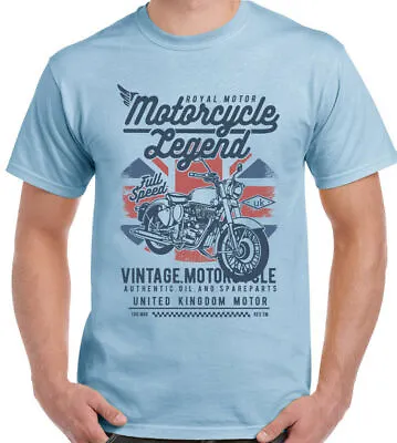 Buy Motorcycle T-Shirt Legend Mens British Motorbike Bike Biker Union Jack Flag UK • 6.99£