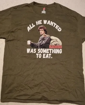 Buy Rambo 'All He Wanted Was Something To Eat' Movie T-Shirt - Size XL 22  P2P  • 6.83£