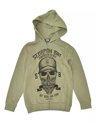 Buy SCORPION BAY Boys Graphic Zip Hoodie Sweater 11-12 Years Large Green BA14 • 16.07£