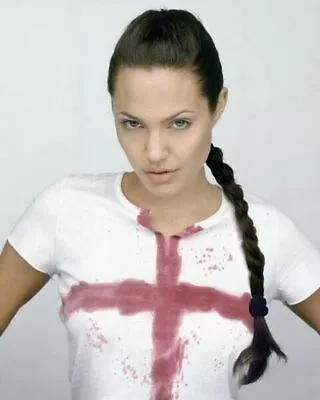 Buy Angelina Jolie In T-shirt With Red Cross As Lara Croft Tomb Raider 8x10 Photo • 10.26£