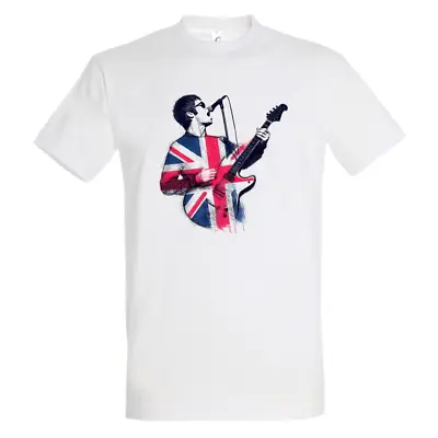 Buy Noel Gallagher Oasis Union Jack Guitar High Flying Birds T Shirt Festival Rock • 19.99£