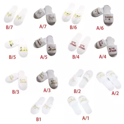 Buy 1 Bridal Wedding Slippers Bride Pajamas Party Hotel Disposable Slippers • 5.81£