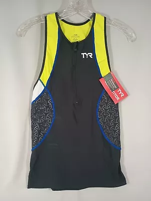 Buy TYR Competitor NEW W/ Tags Small Triathlon Active Tank Top Full Zipper FAST Ship • 10.05£
