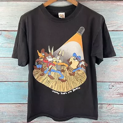 Buy Mens Loony Tunes T-Shirt Size Large Black Single Stitch 1994 • 49.99£