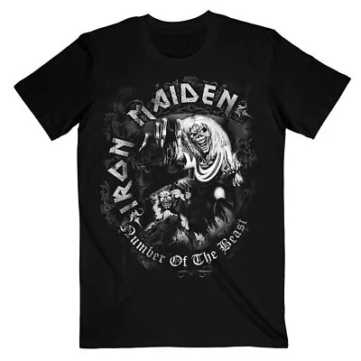 Buy Official Iron Maiden T Shirt Number Of The Beast Grey Tone Classic Rock Metal • 15.48£