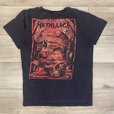 Buy Metallica Distressed Retro Graphic T-Shirt Women’s Medium Music Goth Grunge Tee • 9.33£