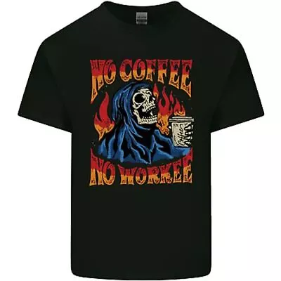 Buy No Coffee No Work Funny Skull Grim Reaper Mens Cotton T-Shirt Tee Top • 10.99£