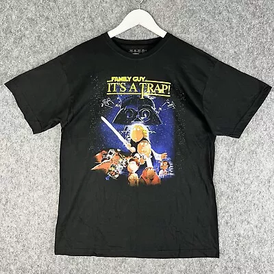 Buy Family Guy Mens T-Shirt Large Star Wars It’s A Trap Short Sleeved Black Cotton • 9.99£
