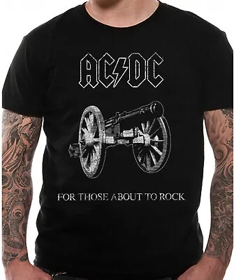 Buy AC DC T Shirt For Those About To Rock Official We Salute You Cannon Black S-2xl • 14.93£