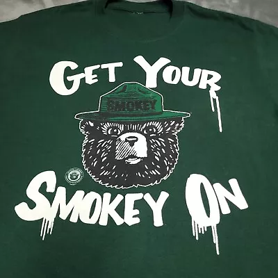 Buy Smokey Bear Forest Fighting Hero Medium Shirt Camping Hiking Outdoor Fire Green • 13.96£