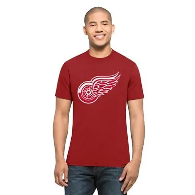 Buy NHL Detroit Red Wings Splitter Red 47 Brand Ice Hockey Logo T-Shirt • 23.85£
