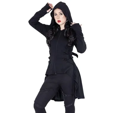 Buy Heartless Claudia Hood Hoodie Hooded Top Long Short Gothic Witch Emo Alt Party M • 47.99£