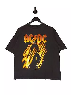 Buy 1998 Blue Thunder AC/DC Bonfire Band T-Shirt Size L/XL In Black Mens Relaxed Fit • 54.99£