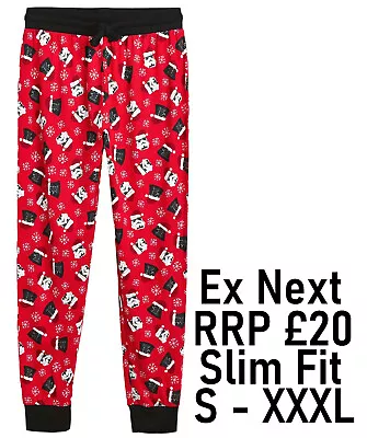 Buy Mens Christmas Pyjama Bottoms Ex Uk Store S-3xl Cuffed Jogger Pj Pant Xmas New • 7.99£