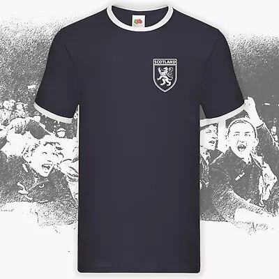 Buy Scotland Home Nations Badge Print Ringer T-Shirt Birthday Gift Size S- 3XL • 18.99£