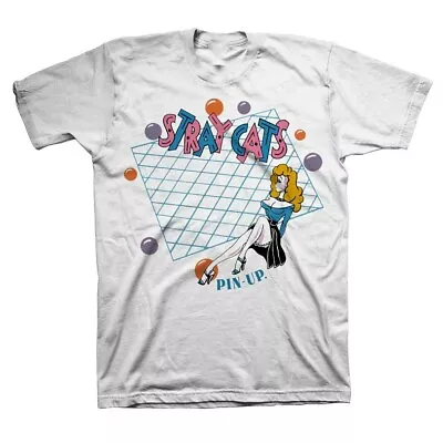 Buy Stray Cats Pin Up T-Shirt Short Sleeve Cotton White Unisex Size S To 5XL BE758 • 16.80£