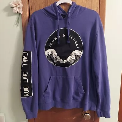 Buy Fall Out Boy Young & Menace Purple Hoodie Sweatshirt Men's Size XL • 13.83£