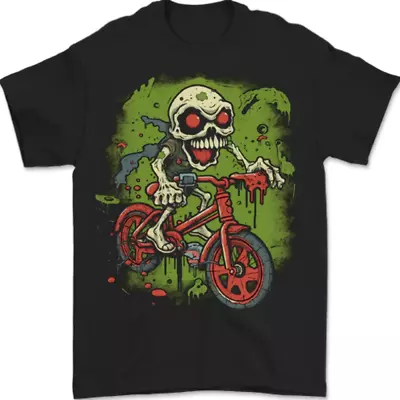 Buy Zombie Cyclist Halloween Bicycle BMX Demon Skull Mens T-Shirt 100% Cotton • 10.48£