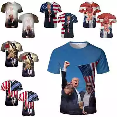 Buy Trump Shot T-Shirt Top | Donald TRUMP 2024 Never Surrender Shirt Mugshot T-SHIRT • 13.85£