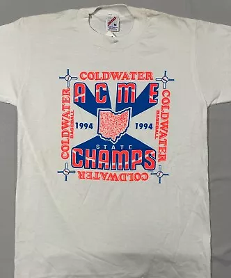 Buy Vintage Jerzees Men's T-Shirt Acme Baseball State Champs 1994 Coldwater, OH Sz M • 18.66£