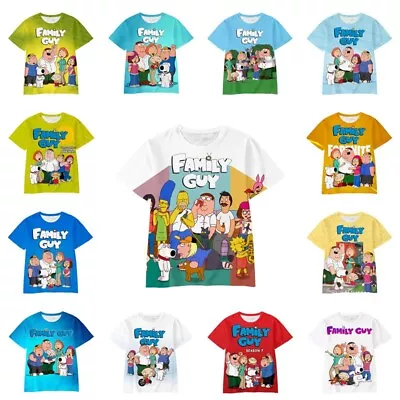 Buy 3D Kids Boys Girls Family Guy Casual Summer Short Sleeve T-Shirt Top Tee Gift • 4.99£