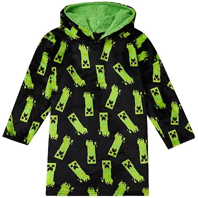 Buy Minecraft Hoodie Kids Boys Hooded Jumper Black Green One Size • 22.99£