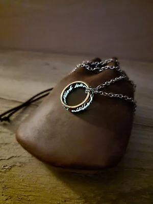 Buy Lord Of The Rings Glow In The Dark The One Ring With Chain & Leather Pouch Frodo • 32.99£