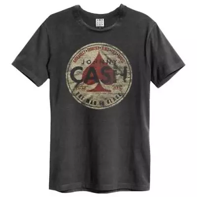 Buy JOHNNY CASH - THE MAN IN BLACK AMPLIFIED X LARGE VINTAGE CHARCOAL =T-shirt= • 22.59£