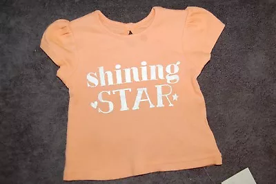 Buy George  Shining Stars  T Shirt Peach Short Sleeves Age 3-6 Months BNWT • 3.74£