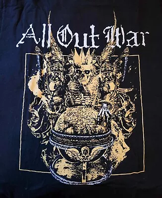 Buy ALL OUT WAR Large Shirt MERAUDER HATEBREED CONFUSION DARKSIDE NYC RINGWORM IRATE • 5.44£