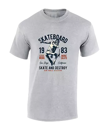 Buy Skateboard Skate And Destroy Mens T Shirt Skater Design Cool Clothing Top New • 8.99£