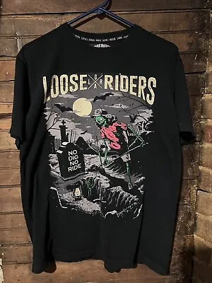 Buy Loose Riders Zombie Grave Digger Motorcycle Shirt Size Large Global Alliance VTG • 27.95£