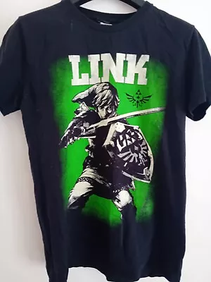 Buy Official Legend Of Zelda: Link T-shirt - Black, Size Medium, Fruit Of The Loom • 9.95£
