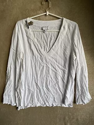 Buy WITCHERY Casual T-Shirts Top Size 12 Womens White Long Sleeve • 10.40£