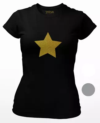 Buy STAR T-Shirt | GOLD GLITTER Or SILVER SHIMMER | Hip Hop Sparkle Standout Tee • 12.99£