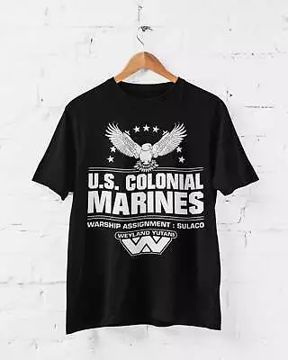 Buy U.S. Colonial Marines T Shirt Sci Fi Aliens Alien Retro Sulaco Movie Ripley • 11.95£