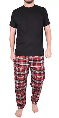 Buy Mens Pyjamas Set Loungewear Short Sleeve T-Shirt Flannel Trouser PJ Nightwear • 12.49£