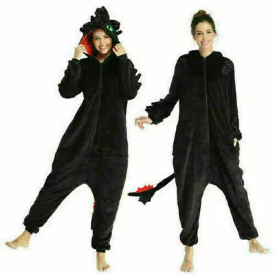 Buy Unisex How To Train Dragon Sleepwears Cosplay Party Toothless Pajamas Kigurumi • 31.14£