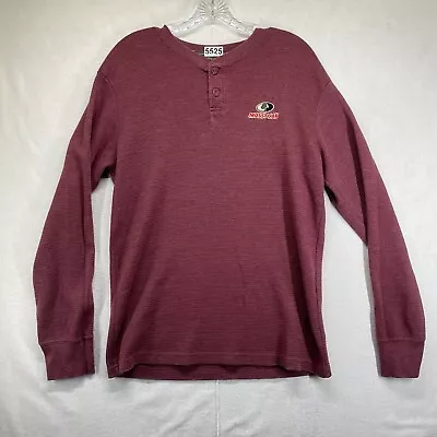 Buy Mossy Oak Henley Medium Red Thermal Long Sleeve Logo Casual Outdoors Hunting • 15.09£