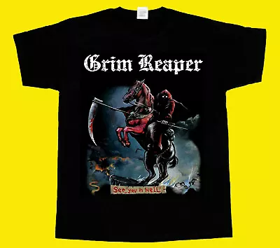 Buy GRIM REAPER SEE YOU IN HELL 1983 NEW Short Long Sleeve BLACK T-SHIRT 345XL • 20.40£