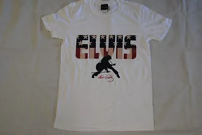 Buy Elvis Presley Stars & Stripes Logo Silhouette Signature T Shirt New Official • 10.99£