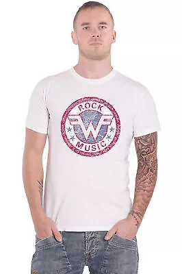 Buy Weezer T Shirt Rock Music Distressed Band Logo New Official Mens White • 14.95£